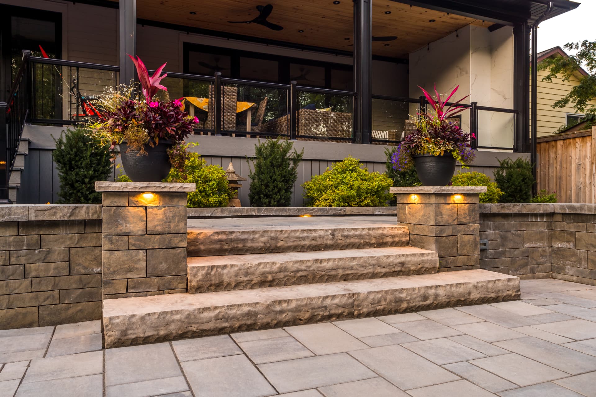 Natural stone steps